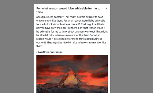 Overflow modal