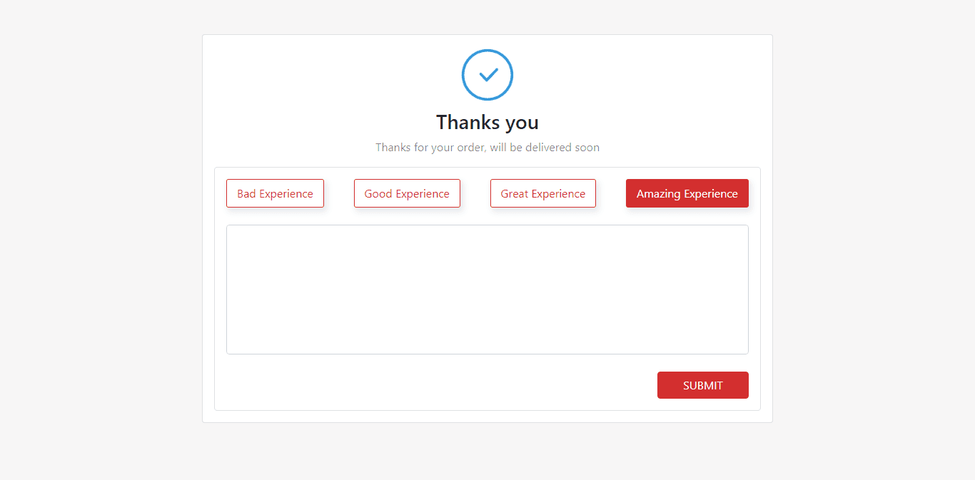 ratings form with custom radio buttons