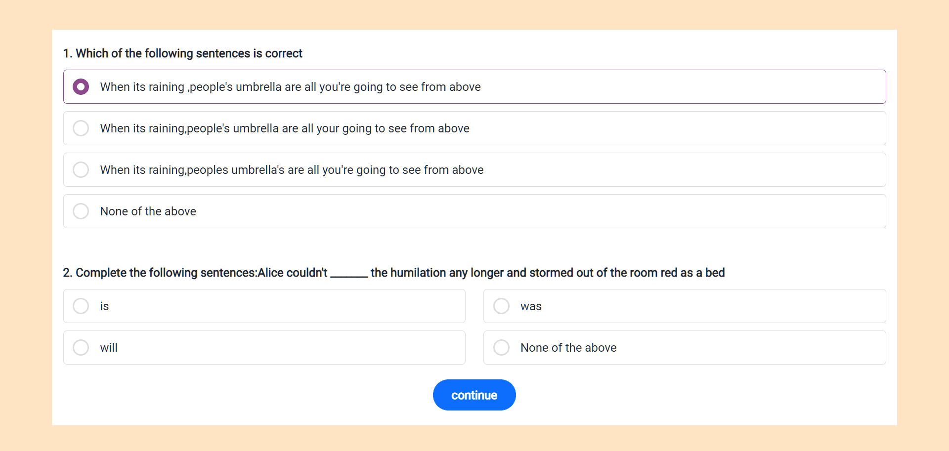 Multiple Choice with custom Radio Buttons