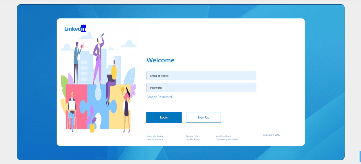 LinkedIn login page