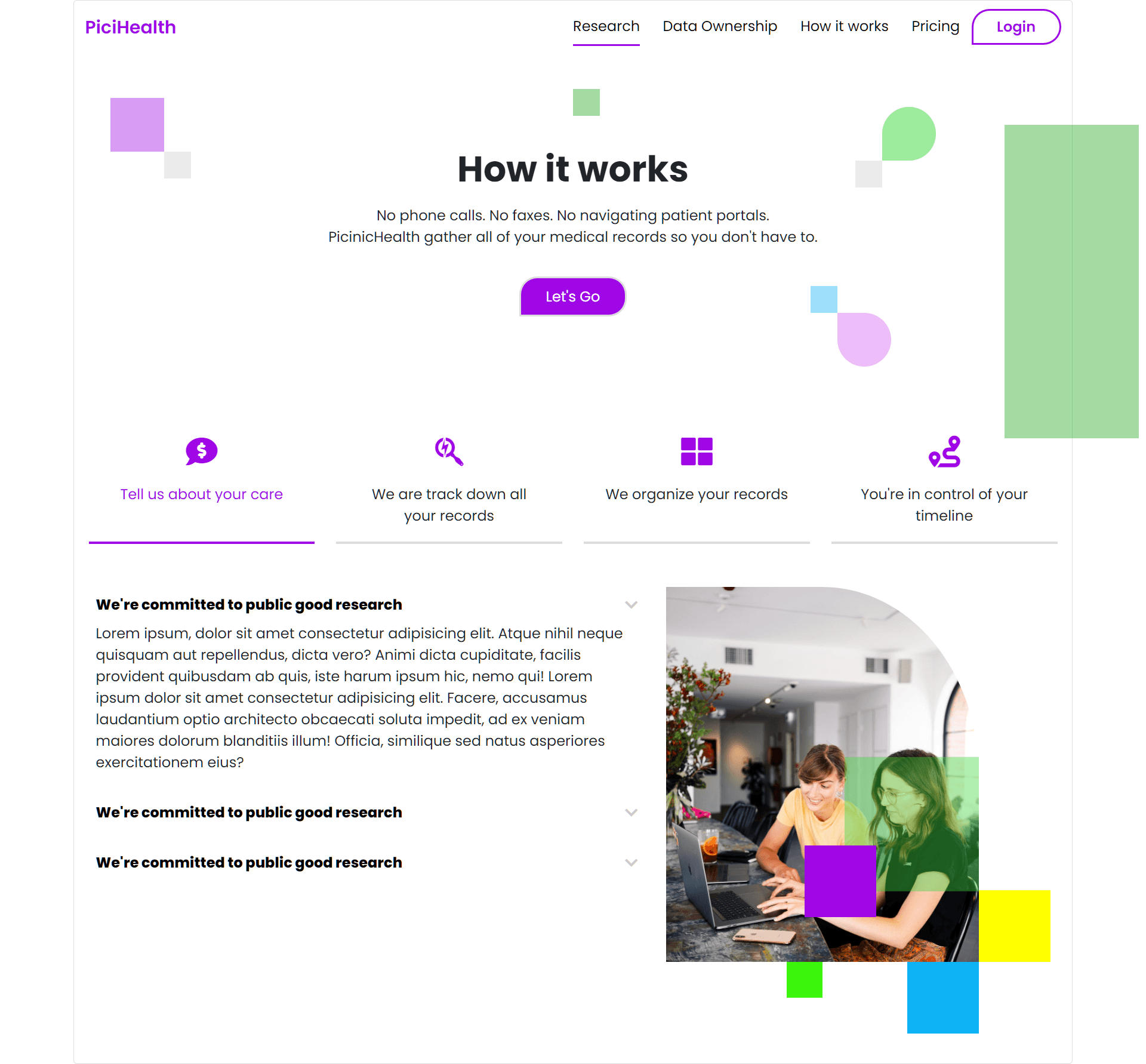 Fancy website template with navbar