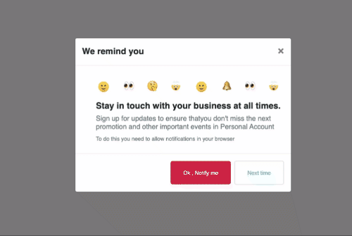 modal with animated emojis