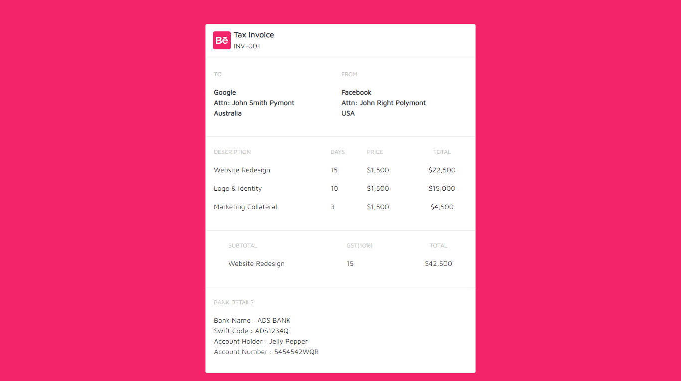 tax invoice template