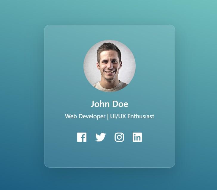 Profile card with hover effect