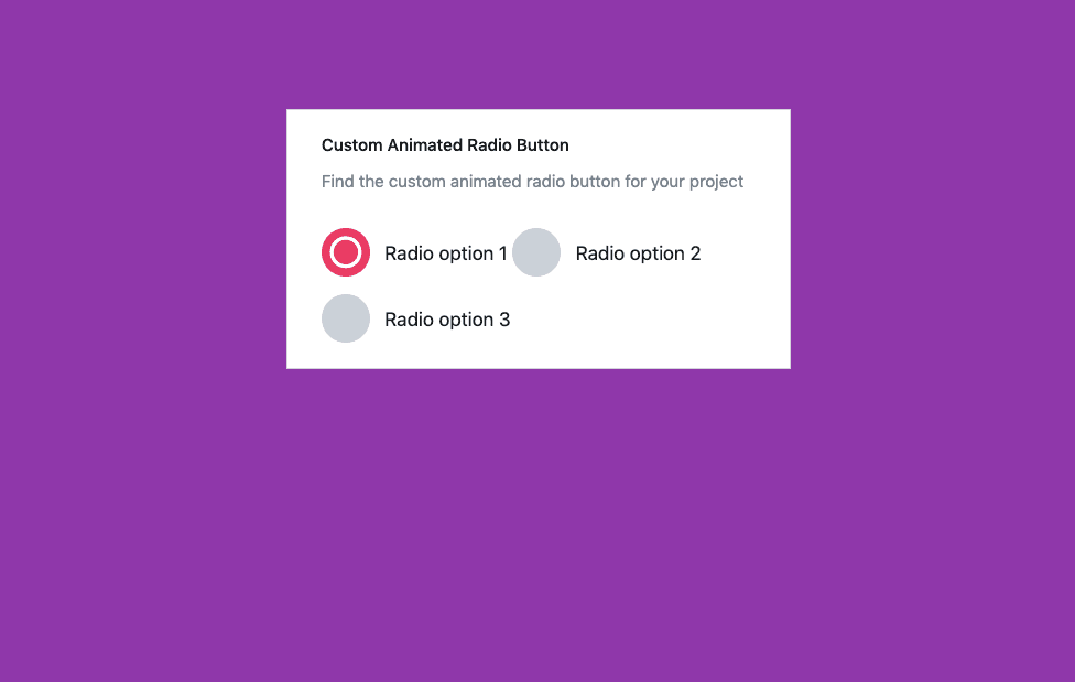 custom radio button with animation ripple effect